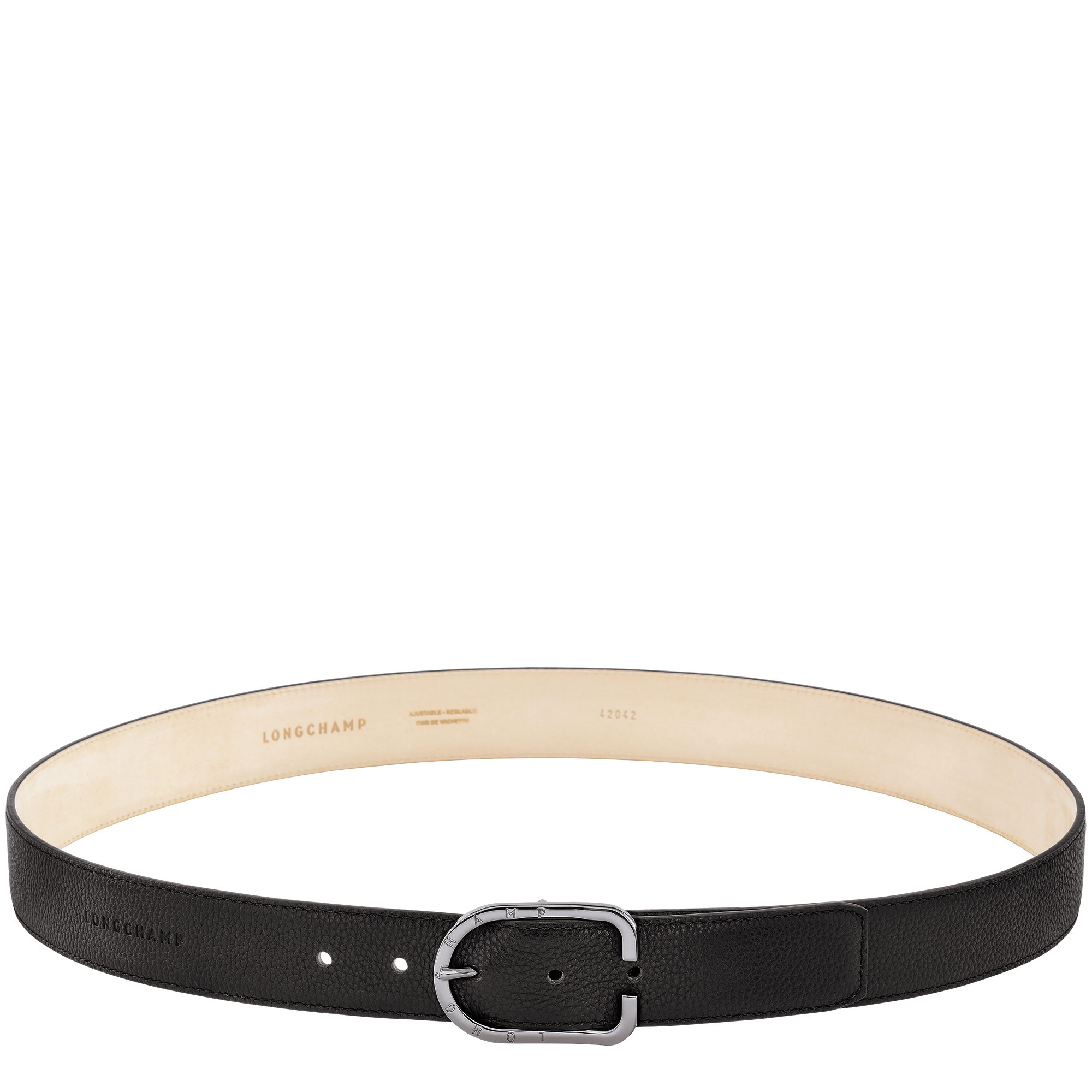 Le Foulonné Men's belt Black Leather (42042021001) Longchamp MY