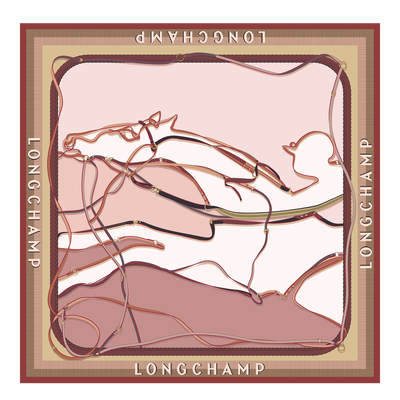 A Toute Allure Silk scarf 90 , Pink Tea - Silk