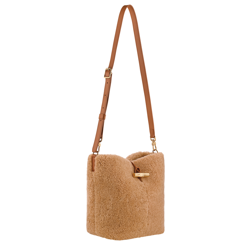 Le Roseau Crossbody bag , Camel - Leather  - View 3 of  4