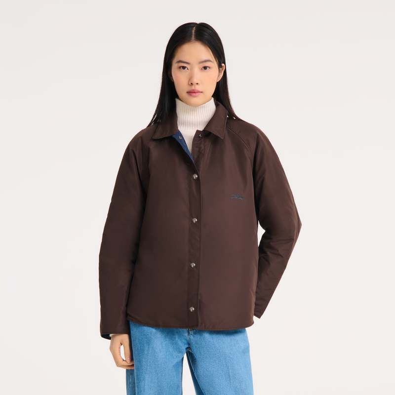 Padded blouson , Mocha/Navy - Techno taffeta  - View 4 of  8
