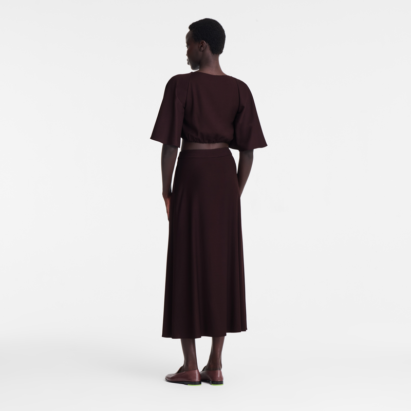Midi skirt , Burgundy - OTHER  - View 3 of  4