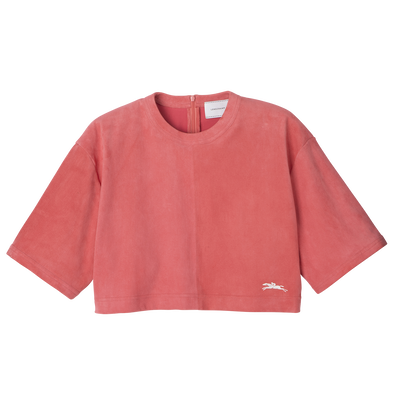 Leather crop top , Blush - Leather