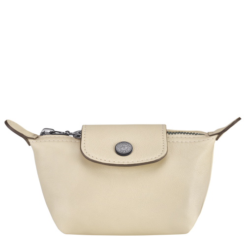 Le Pliage Cuir Coin purse Ivory Leather Longchamp TH