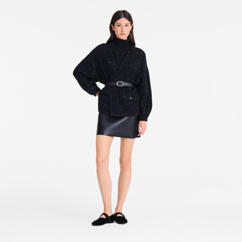 Kimono jacket , Black - Knit  - View 2 of  5