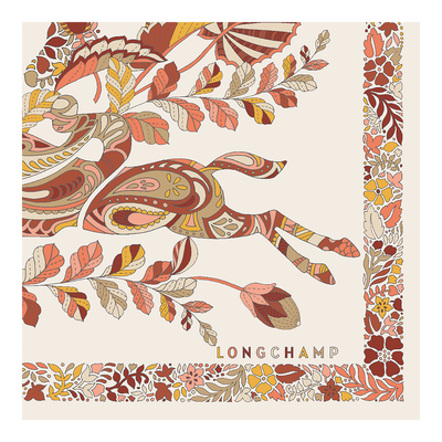 Forêt Longchamp Silk scarf 50, Honey