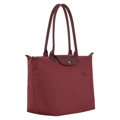 Le Pliage Green L Tote bag , Pomegranate - Recycled canvas