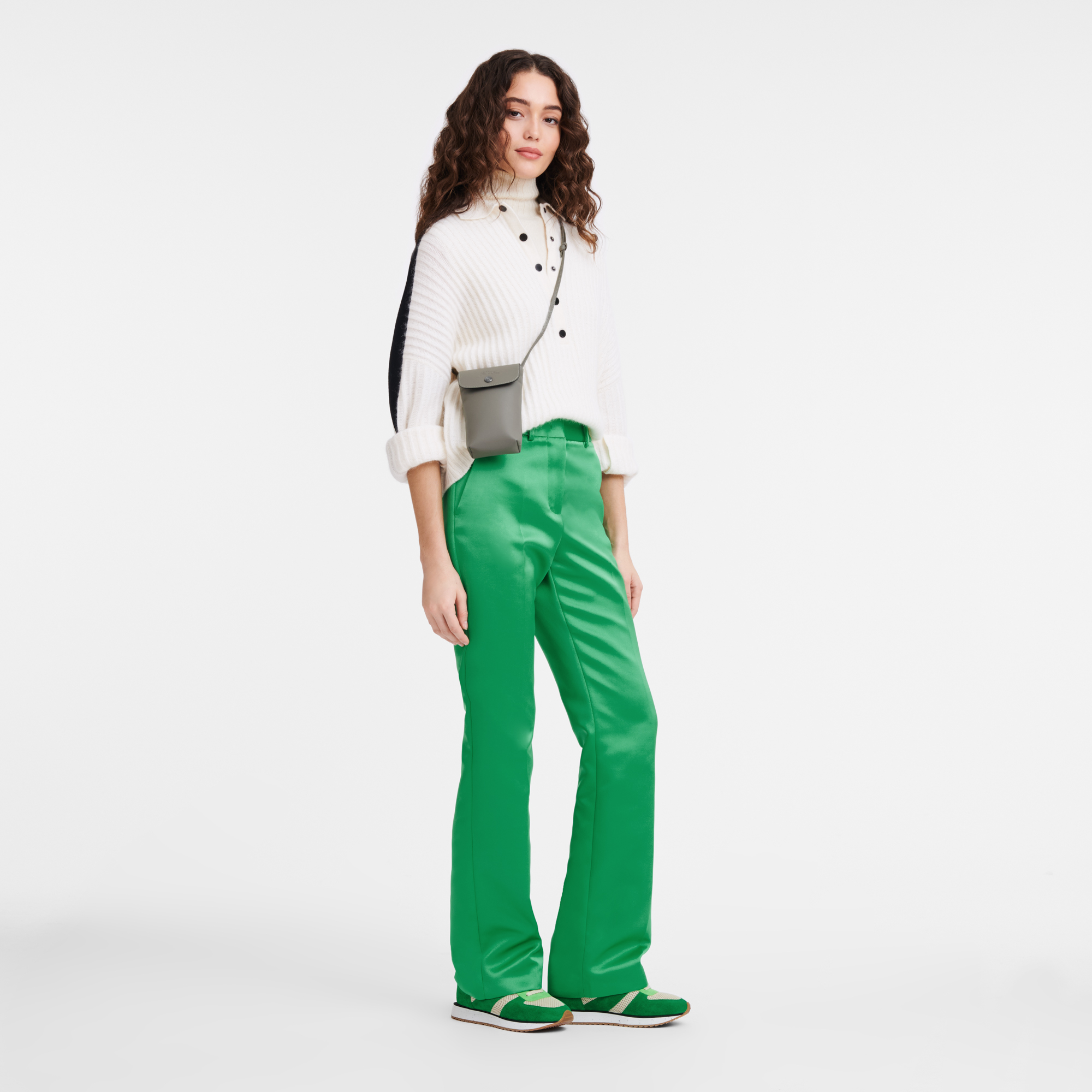 Phone case with leather lace, Turtledove - View 2 of 
        4 - zoom in Le Pliage Xtra Phone case with leather lace, Turtledove