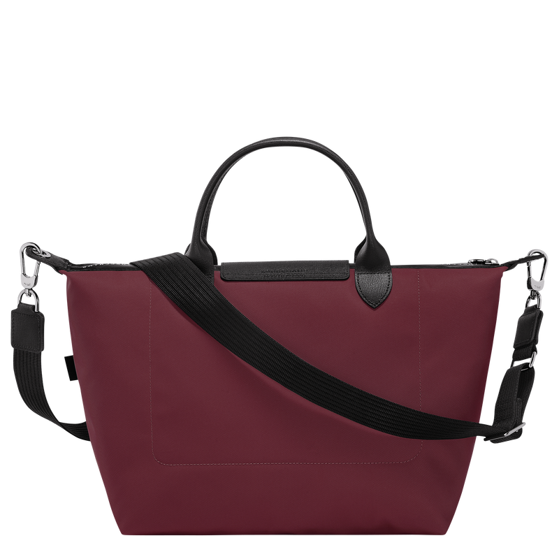Le Pliage Energy L Handbag , Burgundy - Recycled canvas  - View 4 of  5
