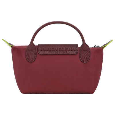Le Pliage Green Pouch with handle, Pomegranate