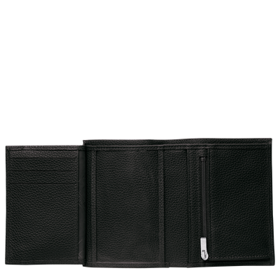 Le Foulonn&eacute; Wallet , Black - Leather