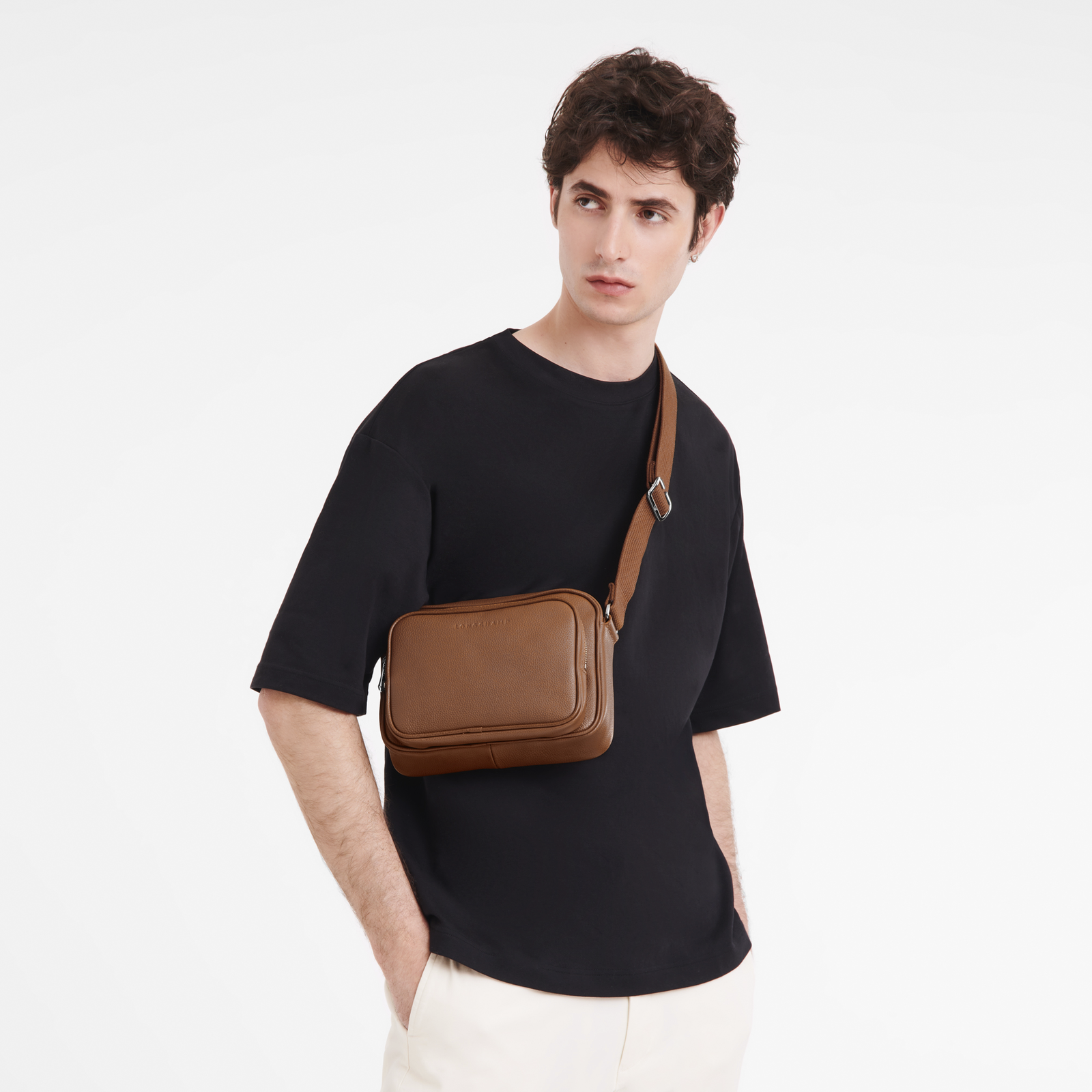 Le Foulonné S Camera bag Caramel - Leather | Longchamp TH