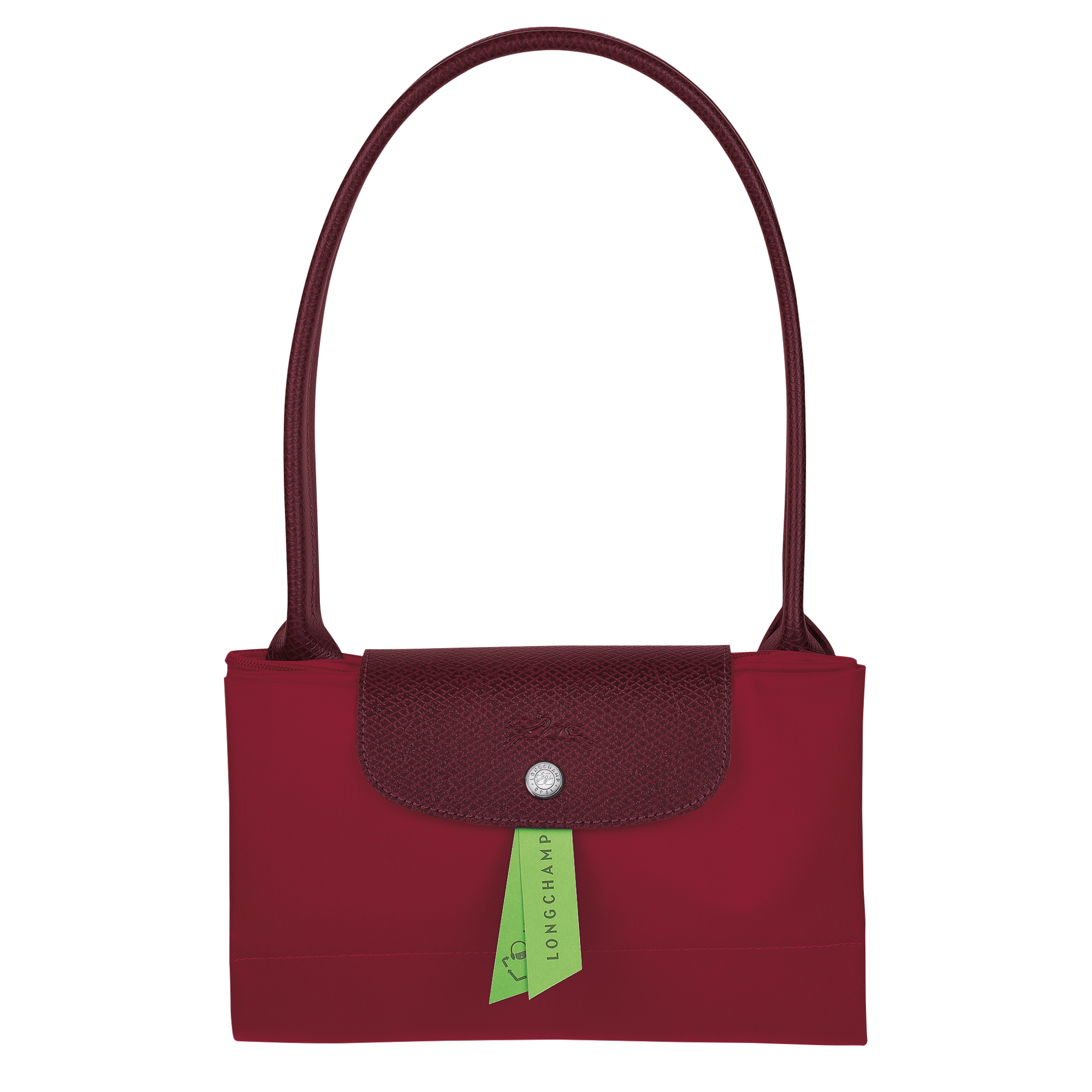 Le Pliage Green L Tote bag Red Recycled canvas (L1899919P59