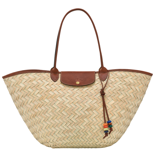 Le Panier Pliage XL Basket bag Brown Palm straw Longchamp TH