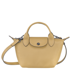 Le Pliage Cuir XS Top handle bag , Desert - Leather
