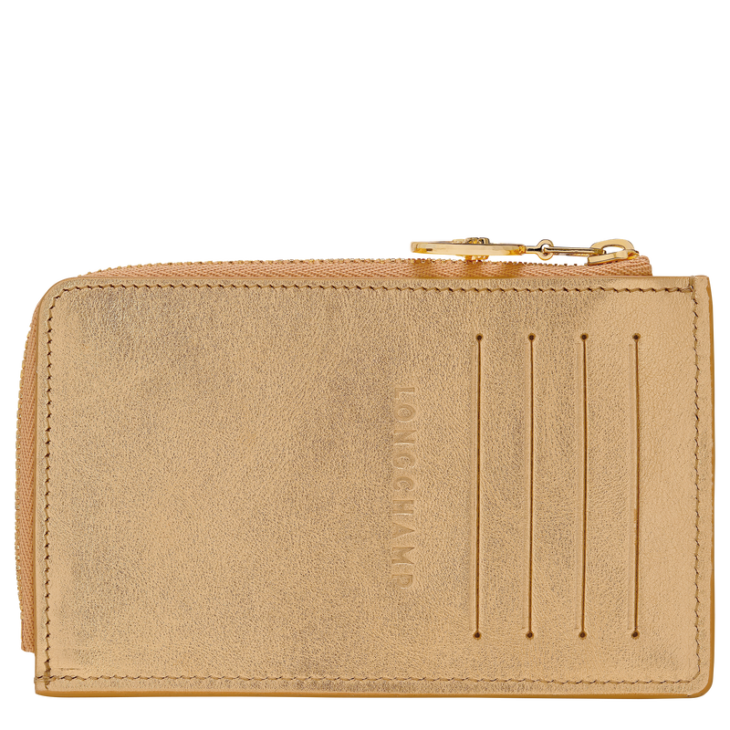 Le Pliage Xtra Card holder , Gold - Leather  - View 2 of  2