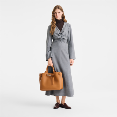 Le Smart L Tote bag , Caramel - Leather