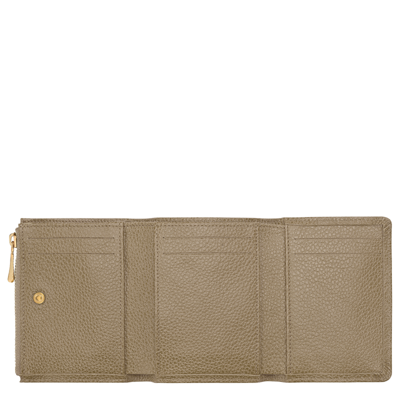 Le Foulonn&eacute; Compact wallet , Lichen - Leather  - View 3 of  3