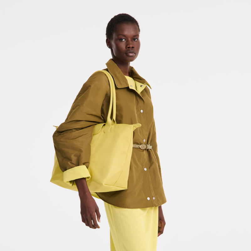 Le Pliage One L Tote bag , Lime - Canvas  - View 2 of  7