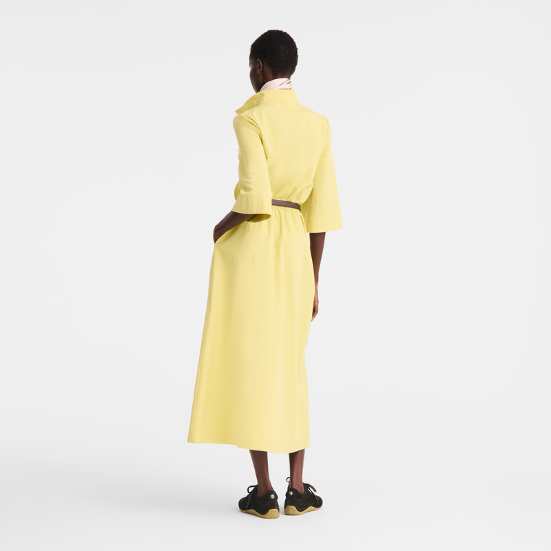 Midi dress , Lime - Cotton poplin  - View 3 of  5