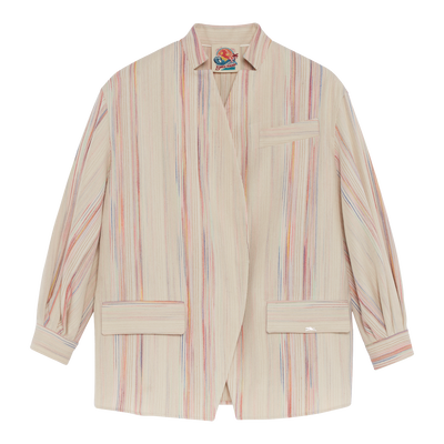 Kimono jacket , Rainbow - Jacquard striped cotton