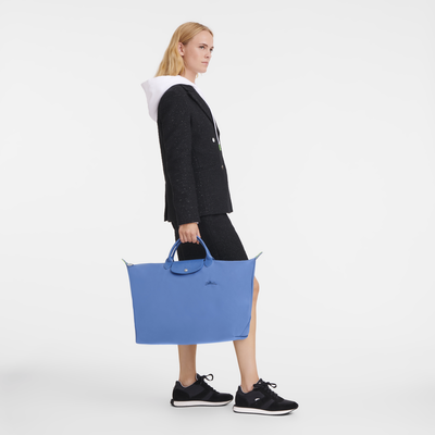 Le Pliage Green Travel bag L, Cornflower