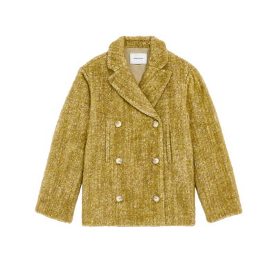 Pea coat , Almond Green - Wool broadcloth