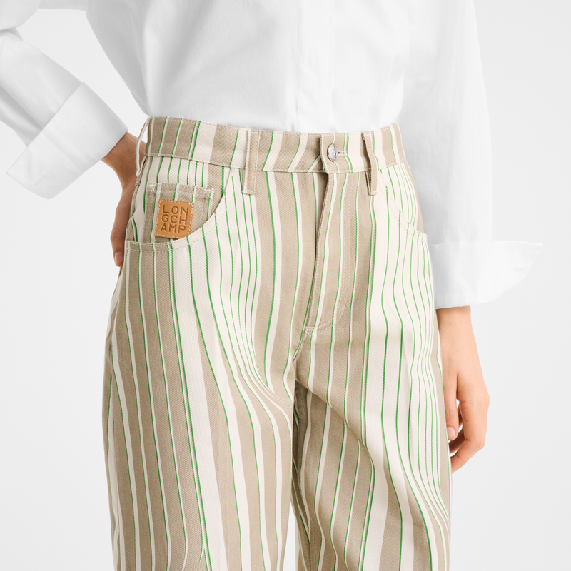 Trousers , Heritage Green - Printed gabardine  - View 3 of  3