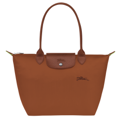 Le Pliage Green M Tote bag , Cognac - Recycled canvas