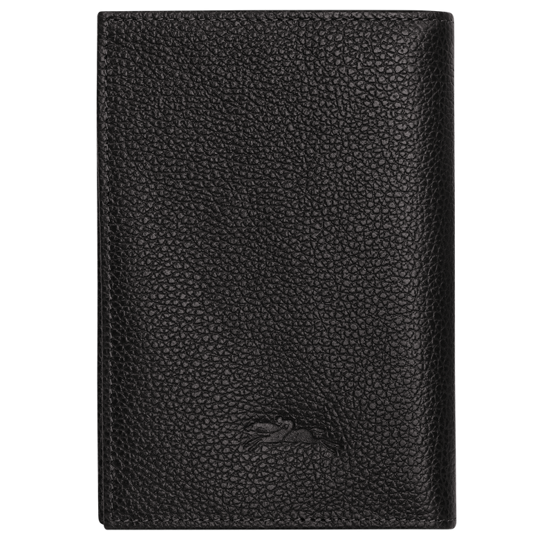 Le Foulonn&eacute; Passport cover , Black - Leather  - View 2 of  4