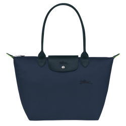 Le Pliage Green M Tote bag , Navy - Recycled canvas