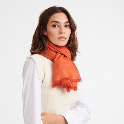 Le Roseau Shawl , Paprika - Silk Blend 