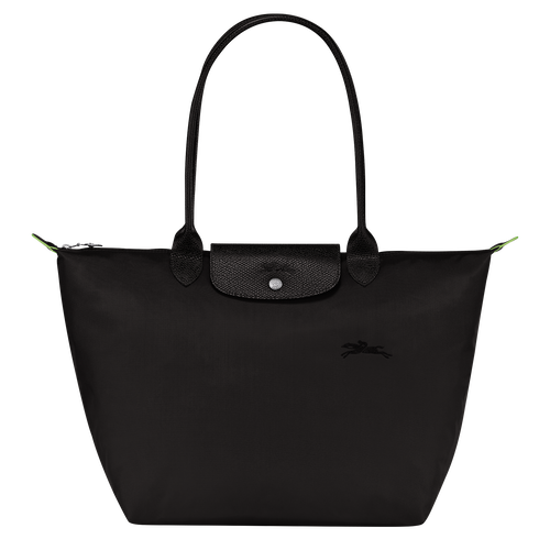 Le Pliage Green L Tote bag , Black - Recycled canvas - View 1 of  7
