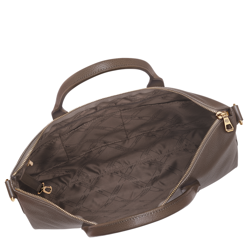 Le Foulonn&eacute; S Briefcase , Taupe - Leather  - View 5 of  5