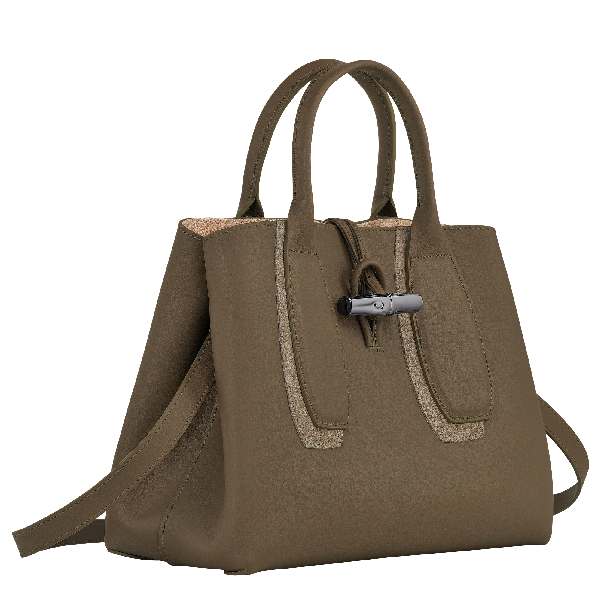 Roseau Shadow M Top handle bag Taupe - Leather (10058HAA015)