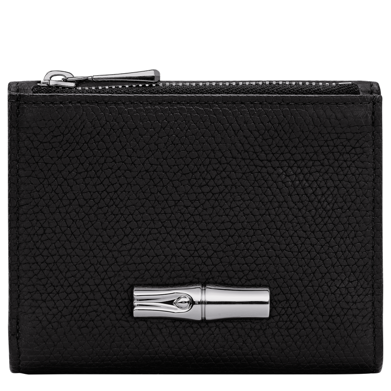 Le Roseau Compact wallet , Black - Leather  - View 1 of  3