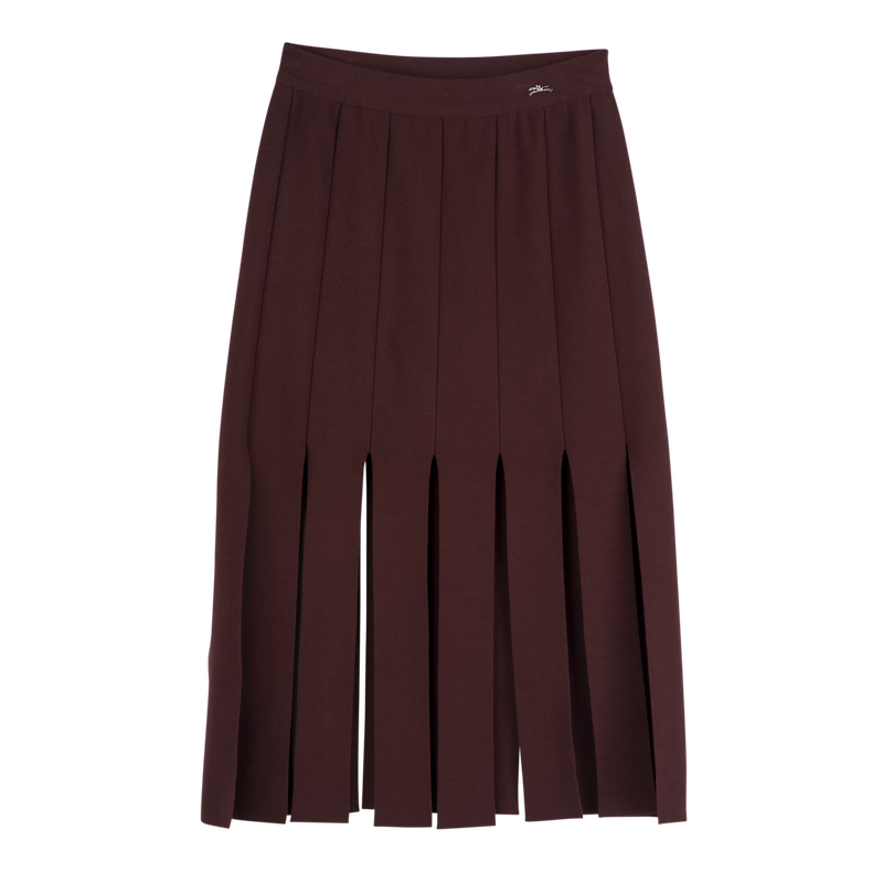 Midi skirt , Burgundy - Knit  - View 1 of  5