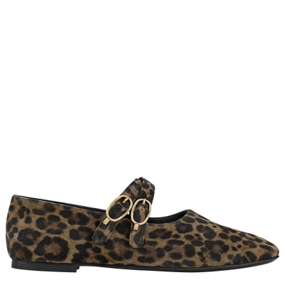 Le Foulonné Ballerinas , Khaki - Leather