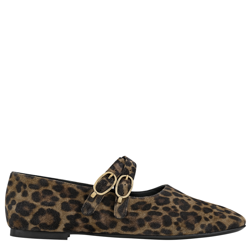 Le Foulonné Ballerinas , Khaki - Leather  - View 1 of  4
