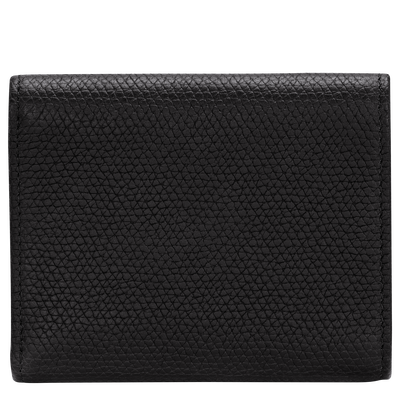 Le Roseau Compact wallet , Black - Leather