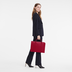 Le Foulonné S Briefcase , Love - Leather