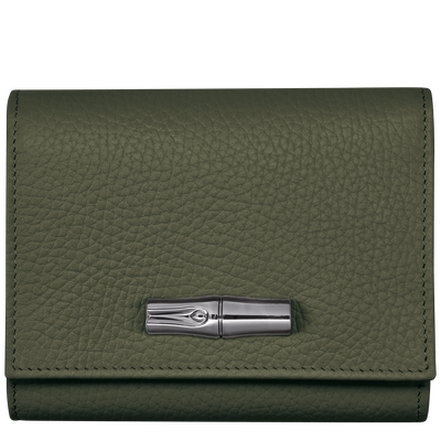Le Roseau Essential Wallet , Khaki - Leather