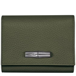 Roseau Essential Wallet , Khaki - Leather