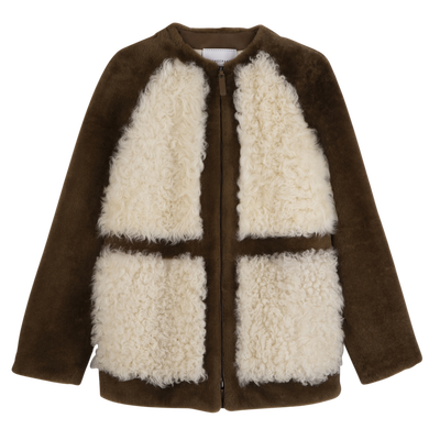 Coat, Olive/Ecru