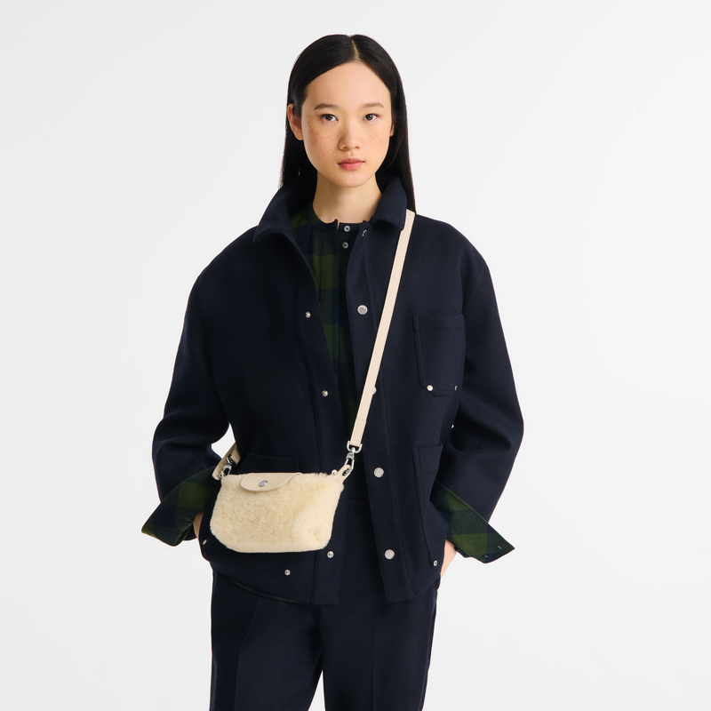 Le Pliage Xtra XS Pouch , Ecru - Leather  - View 2 of  2