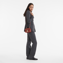 Box-Trot XS Crossbody bag , Mahogany - Leather