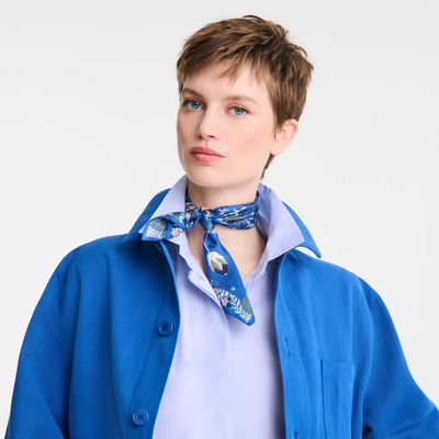Forêt Longchamp Silk scarf 50 , Atlantic - Silk