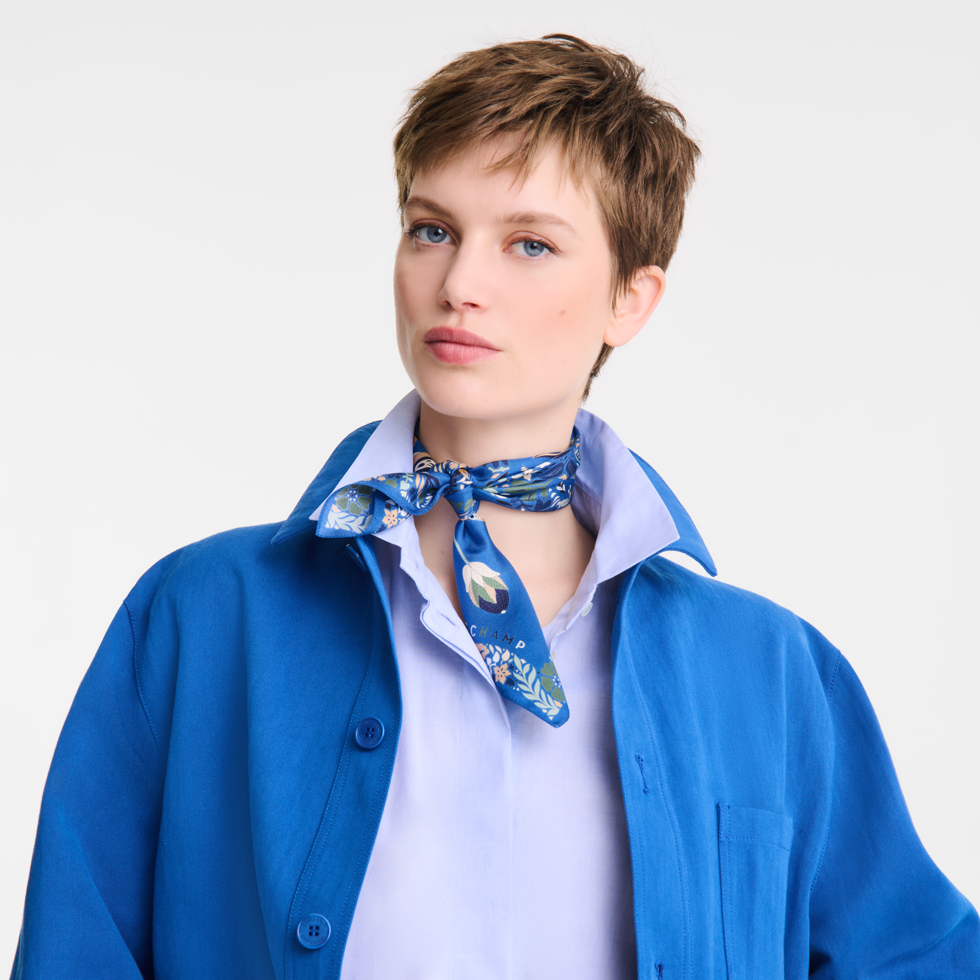 Silk scarf 50, Atlantic - View 2 of
2 - zoom in Forêt Longchamp Silk scarf 50, Atlantic