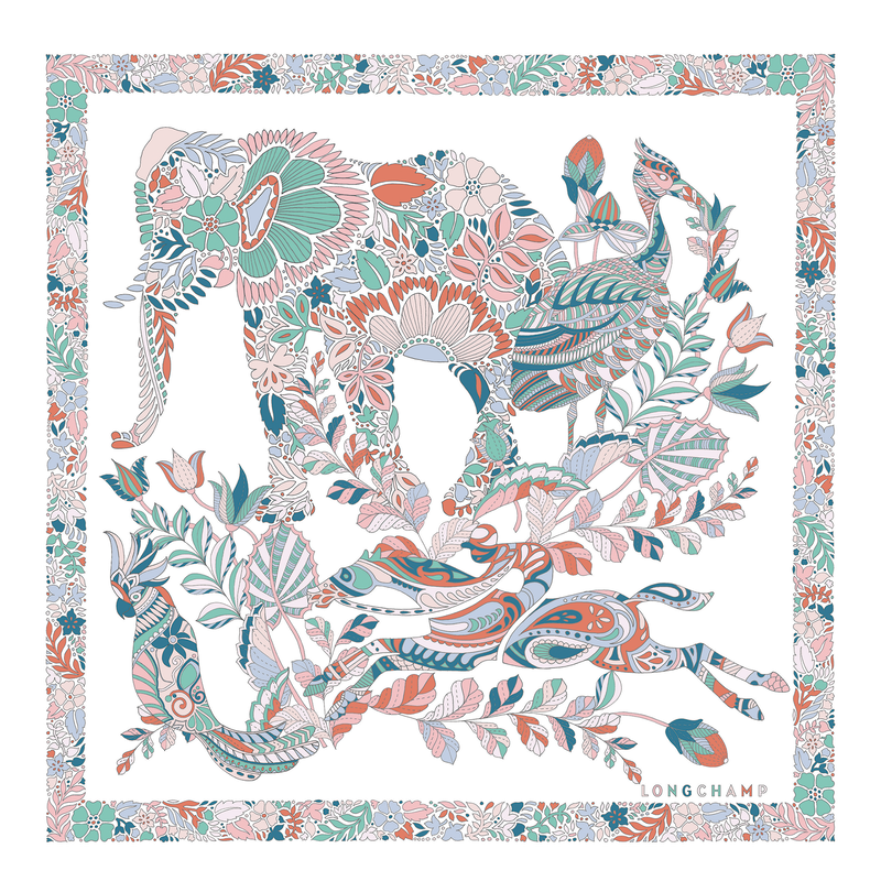 For&ecirc;t Longchamp Silk scarf 50 , Rainbow - Silk  - View 1 of  2