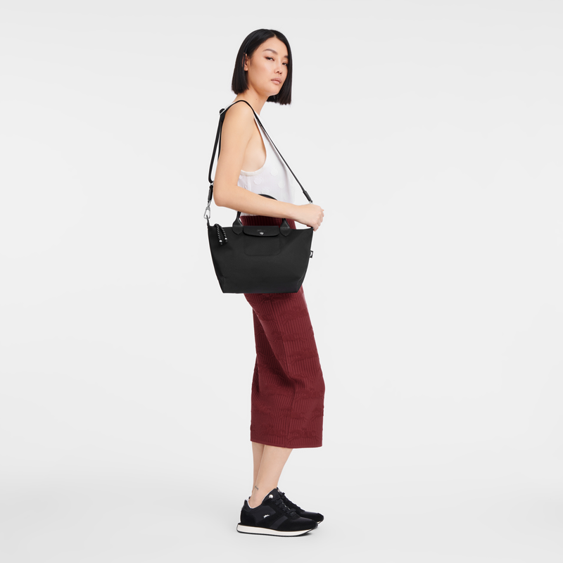 Le Pliage Energy S Handbag , Black - Recycled canvas  - View 2 of  6
