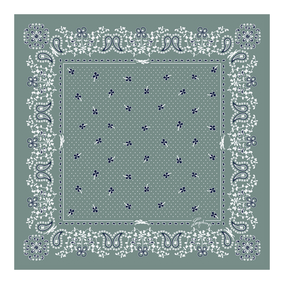 French Bandana Silk scarf 50 , Celadon - OTHER